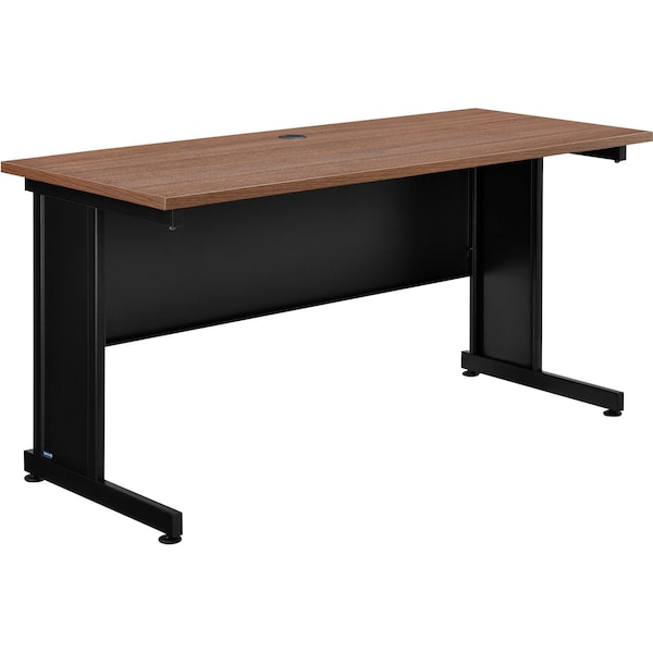 Interion By Global Industrial Office Desk, 24 in D X 30 in H, 60 in W X Steel Frame, Laminate Top, Walnut 240345WN - main